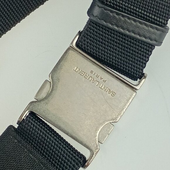 Saint Laurent Paris Waist Bag City Belt Bag Black Canvas Leather Men - Picture 7 of 10